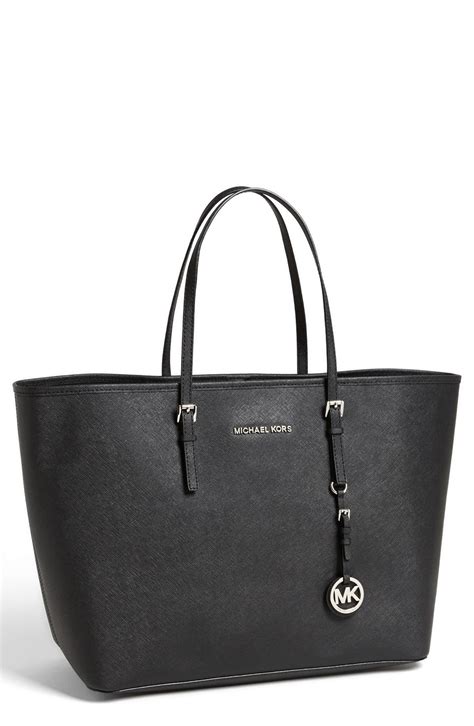 michael kors black tote|michael kors black medium tote.